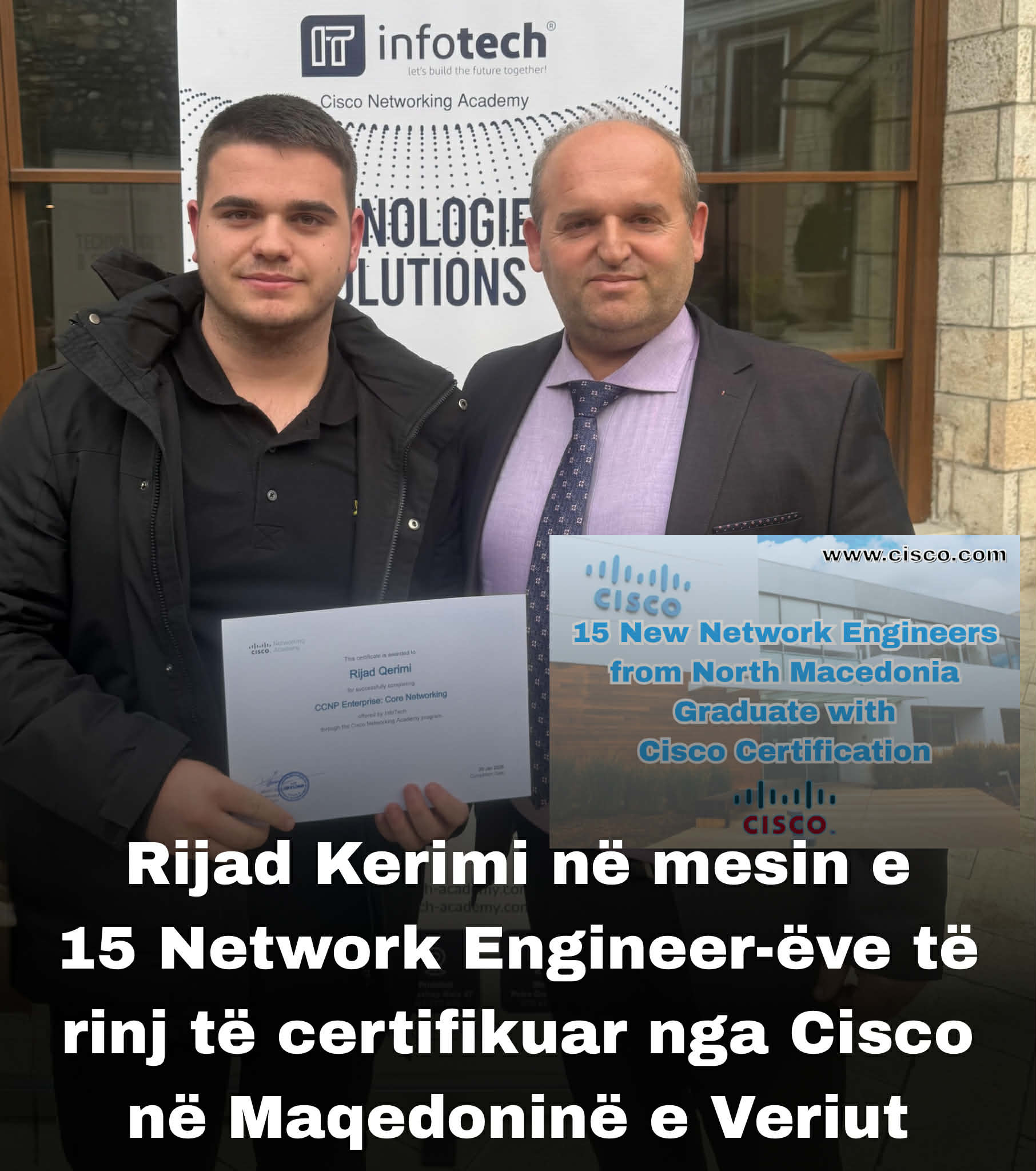 Rijad Kerimi në mesin e 15 Network Engineer ëve të rinj të certifikuar nga Cisco në Maqedoninë e Veriut