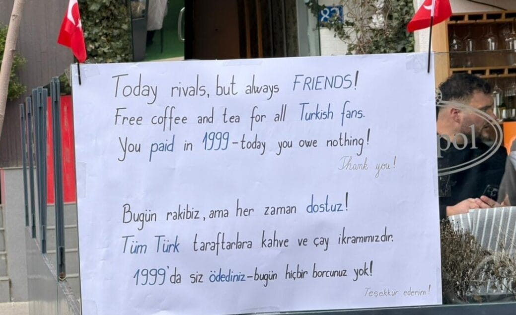 Çaj e kafe falas për tifozët turq  restoranti në Prishtinë me gjest simbolik  Borxhin e keni paguar në vitin 1999