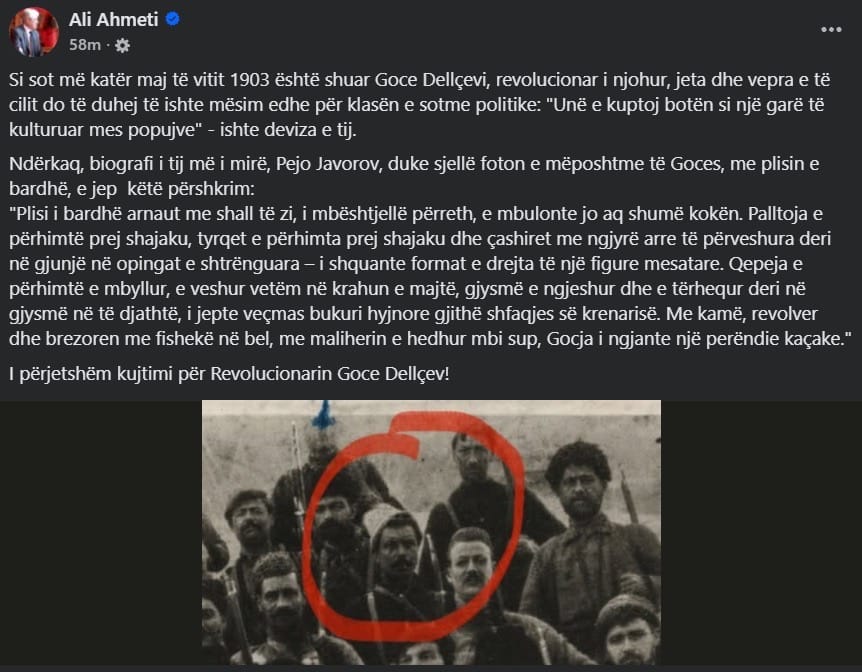 Ali Ahmeti kujton me shumë mall përvjetorin e Goce Dellçevit