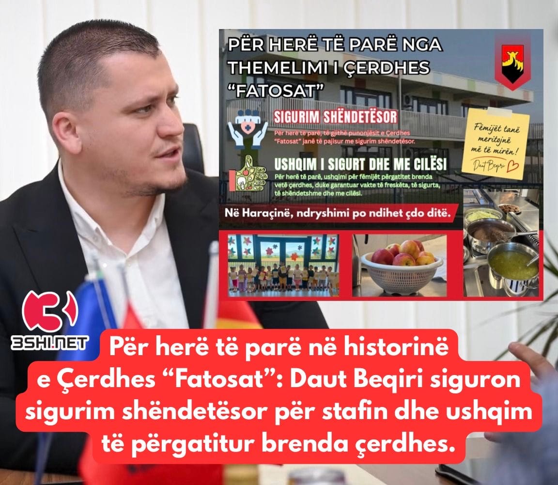 Për herë të parë në historinë e Çerdhes  Fatosat   Daut Beqiri siguron sigurim shëndetësor për stafin dhe ushqim të përgatitur brenda çerdhes