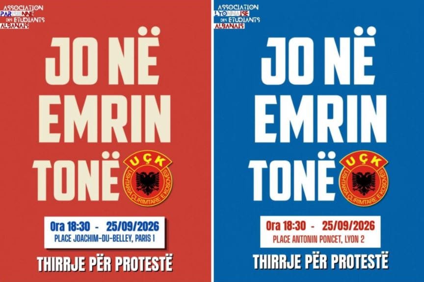 Protesta të shqiptarëve në Paris dhe Lyon në mbështetje të UÇK së