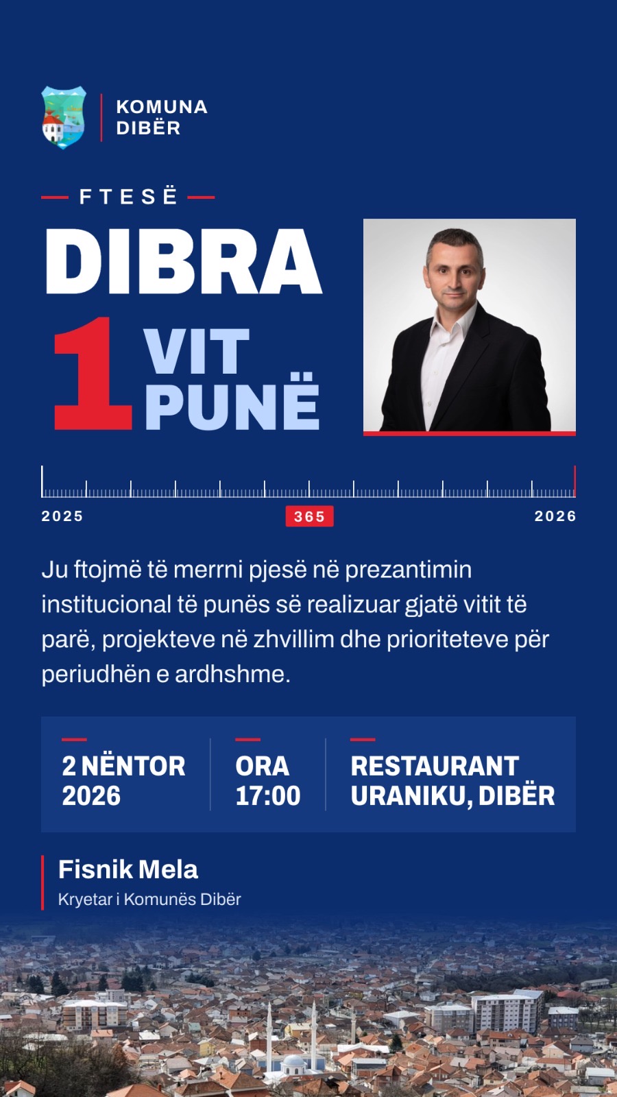 Fisnik Mela para qytetarëve të Dibrës  prezanton bilancin e vitit të parë të punës