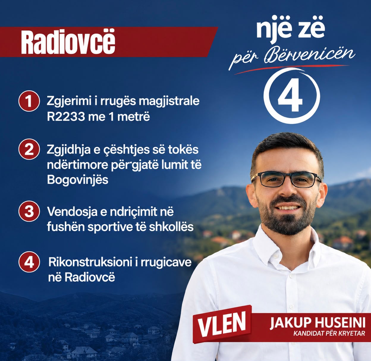 Jakup Huseini prezanton planin për Radiovcën  Njihuni me 4 projektet konkrete  